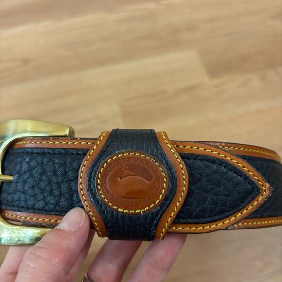 Dooney & Bourke Blue Pebbled Leather Belt Brass Buckle Small 90005 USA Made main image 5